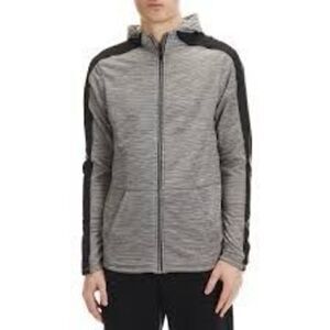 SPYDER Active Sz L Full Zip Hoodie Gray Black Athletic Jacket